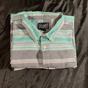 Striped Button Up Short Sleeved Shirt